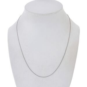 Estate FAS Italy Sterling Silver 925 0.7mm Box Chain Necklace 18.25"